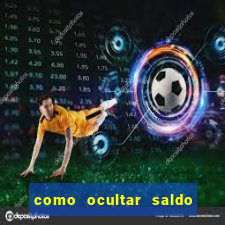 como ocultar saldo na betfair